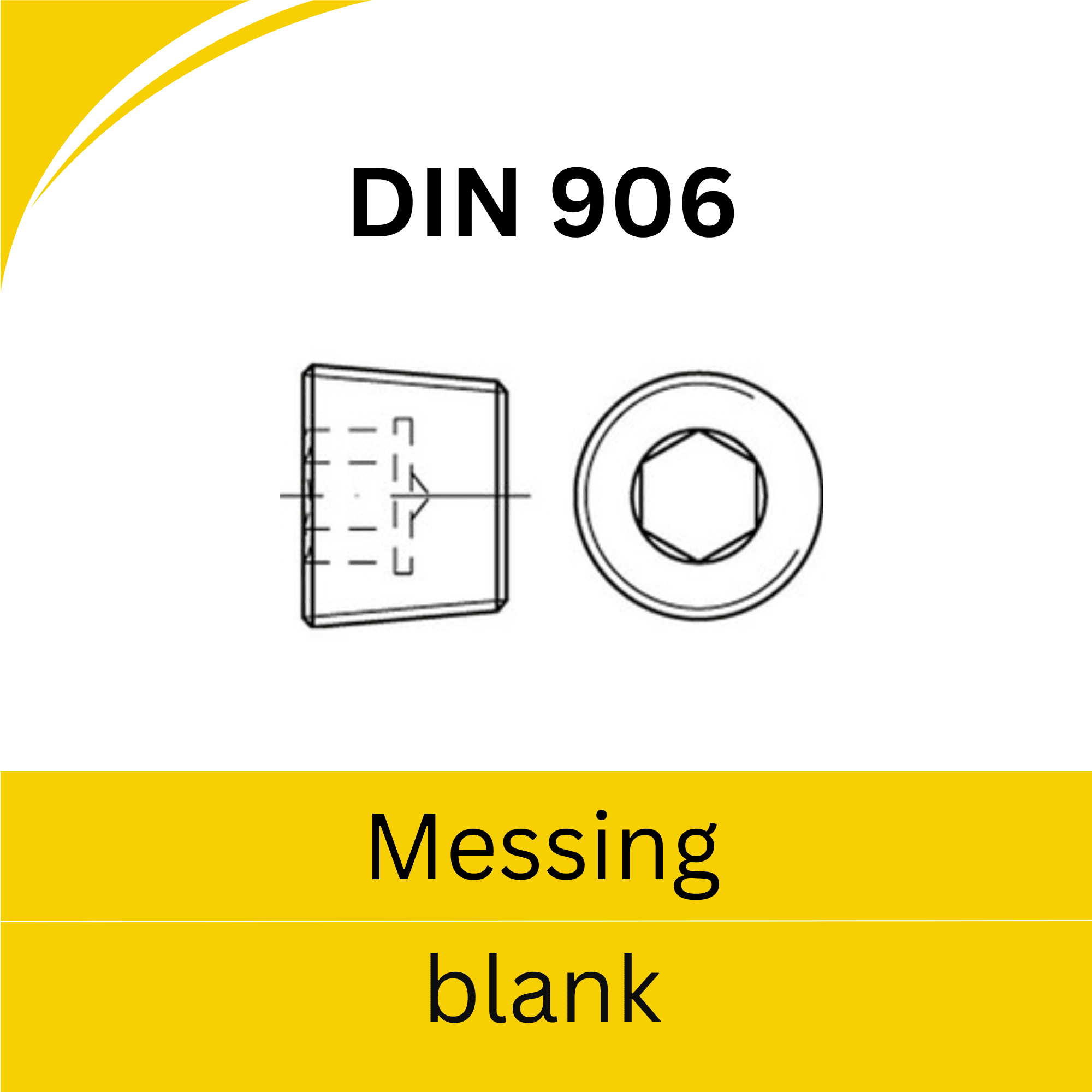 Bild für Kategorie ➤ Kategorie: DIN 906 Verschlussschrauben innen-6-kant-Kegel (Messing blank)